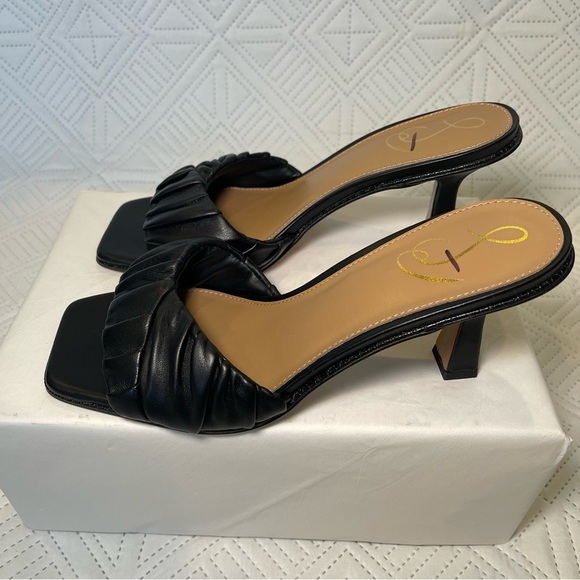Sam Edelman Kittie Heeled Slide Sandals Size 8.5 In Black - Picture 9 of 10